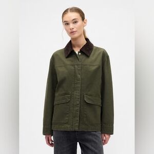 NWT Gap Relaxed Canvas Barn Jacket Ripe Olive Green